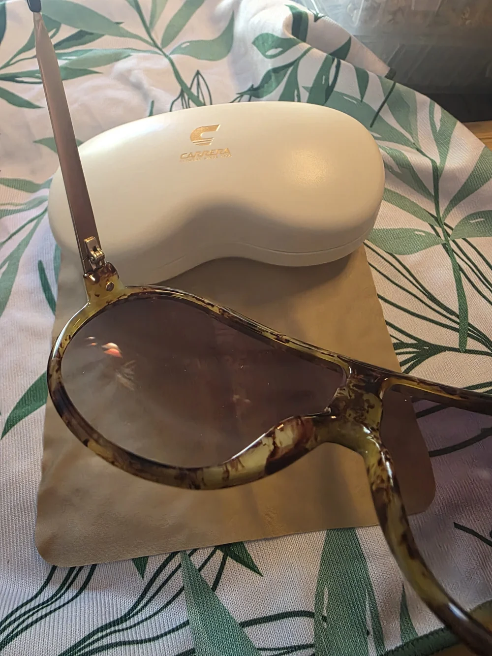 NWOT Carrera Endurance 65/N Special Edition Aviator Sunglasses Tortoise Brown